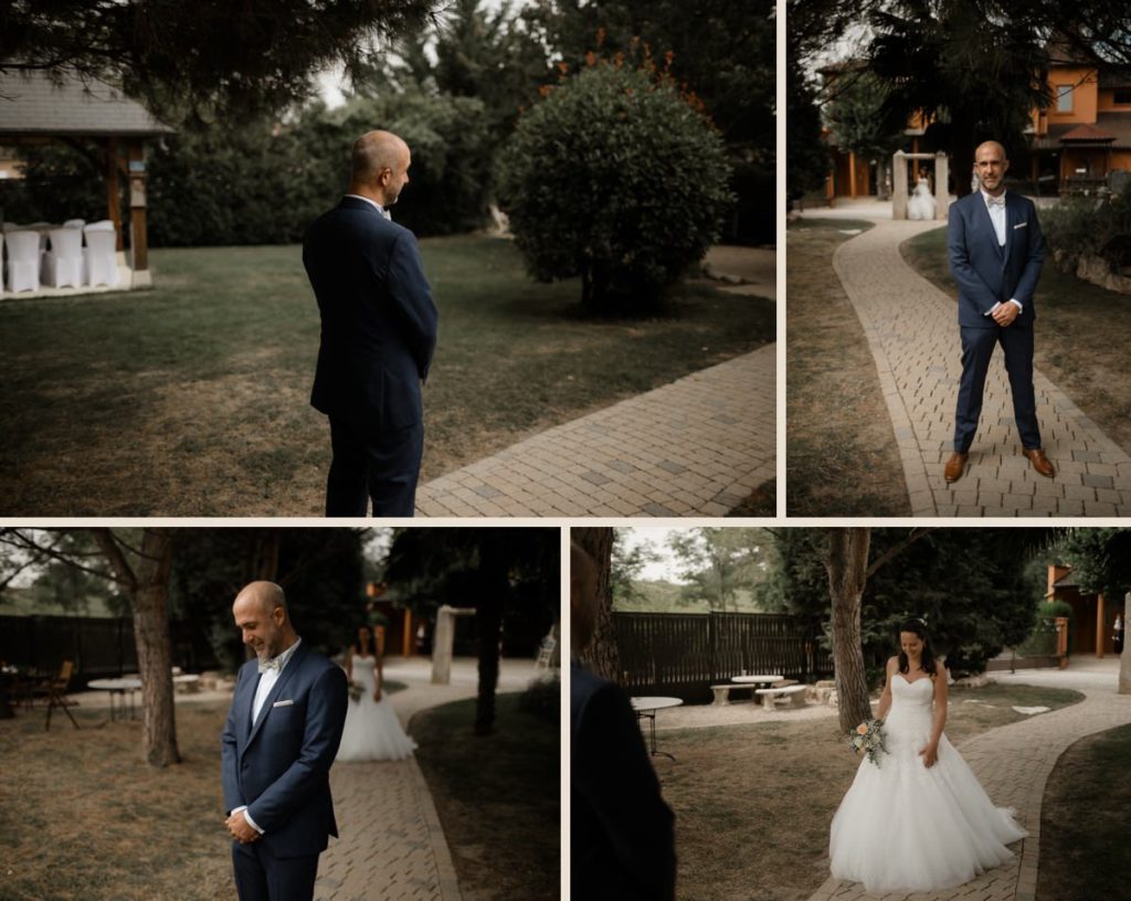 Photo de découverte des mariés lors d'un mariage