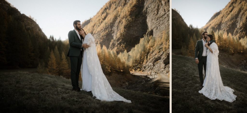 Seance engagement dans les Alpes