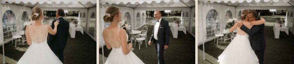 Photo de découverte des mariés lors d'un mariage