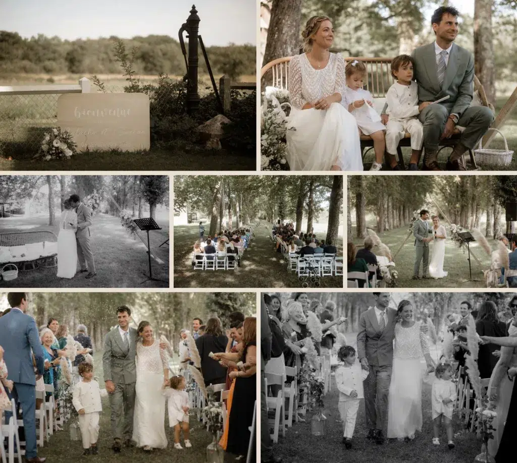 Cérémonie laïque sous les arbres au Domaine de la Blondellerie