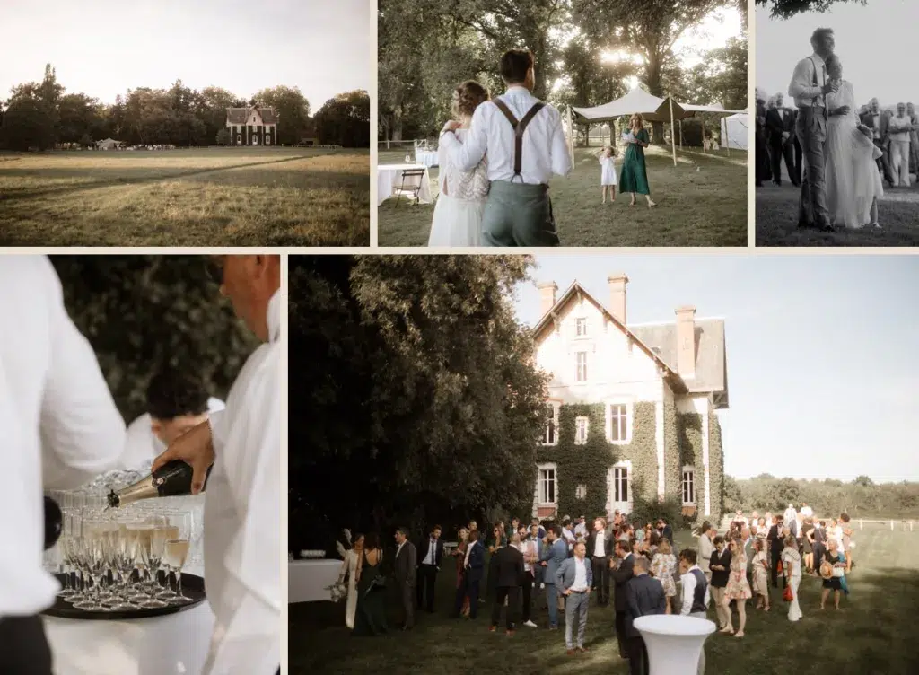 Vin d’honneur dans le parc du Domaine de la Blondellerie