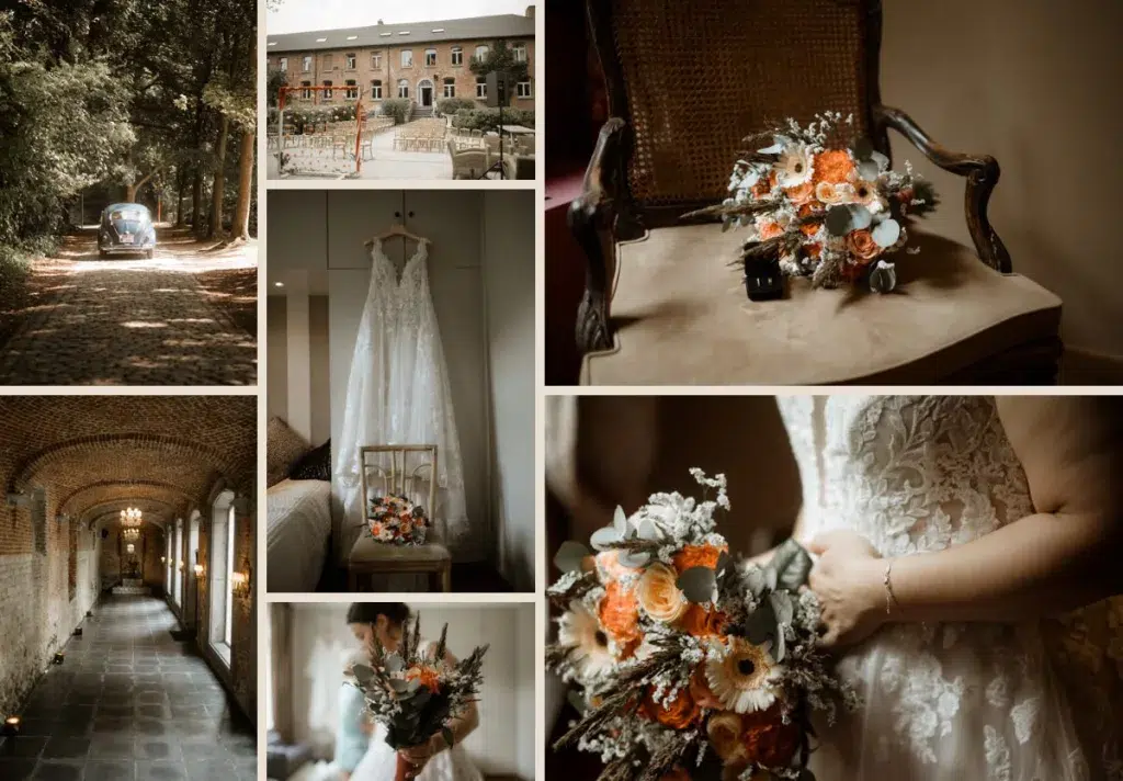 préparatifs de la mariée à l’abbaye de Nizelles en Belgique