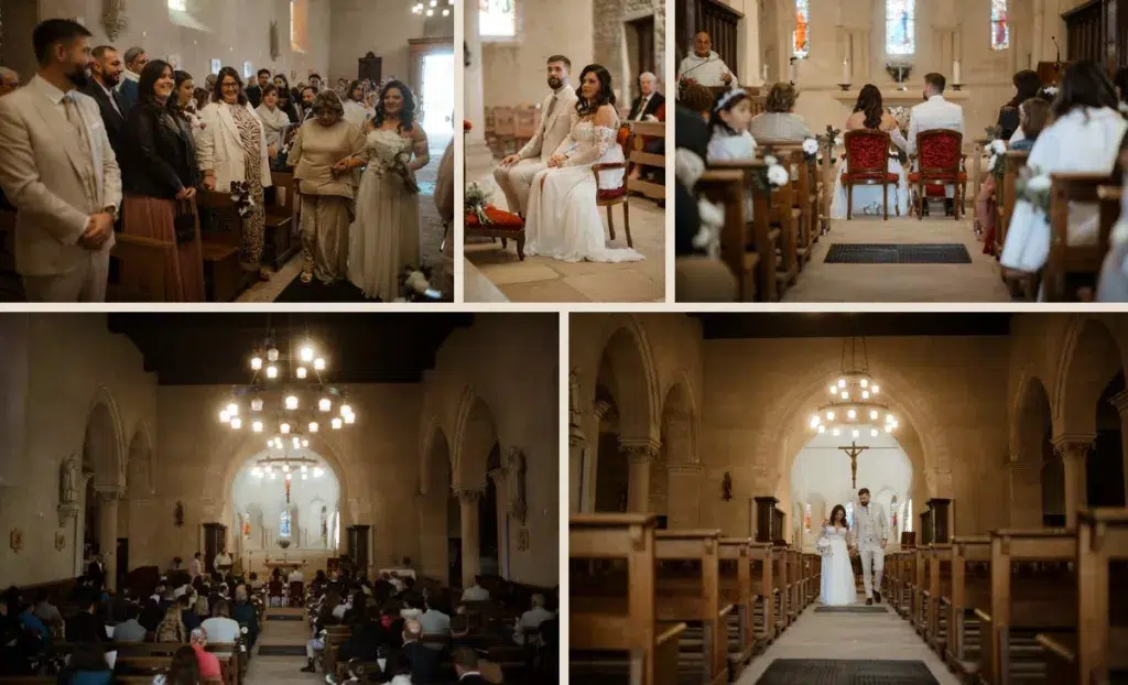 Cérémonie religieuse à l’église Saint-Georges-de-Reneins lors du mariage de Yina et Jeremy