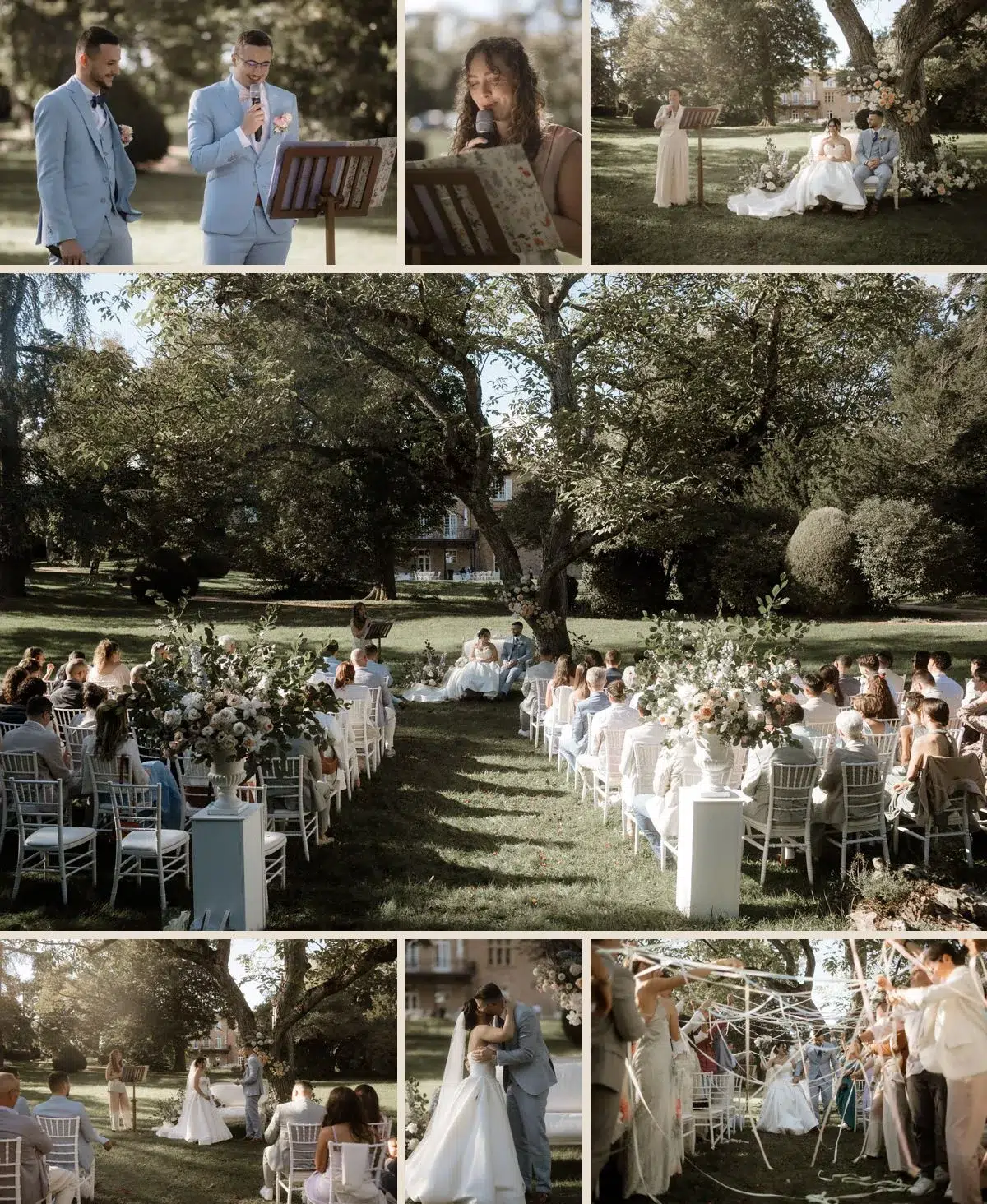 Cérémonie laïque dans le parc du Château de Champ-Renard