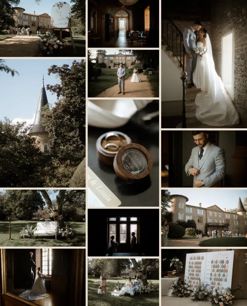 mariage au château des Vièrres dans le beaujolais