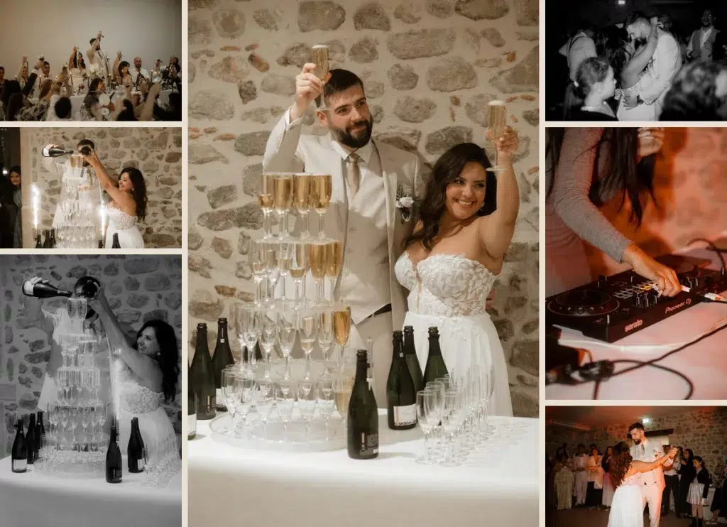 Soirée dansante lors du mariage au Château des Vièrres dans le Beaujolais