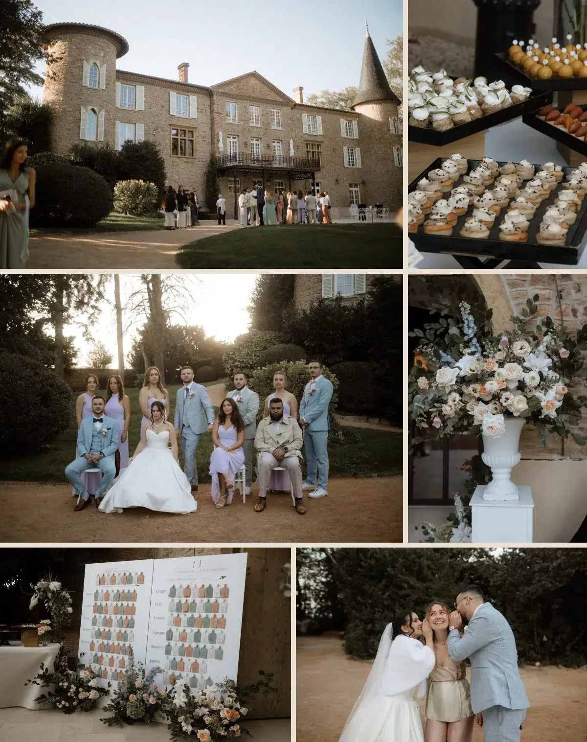 Cocktail de mariage sur la terrasse du château